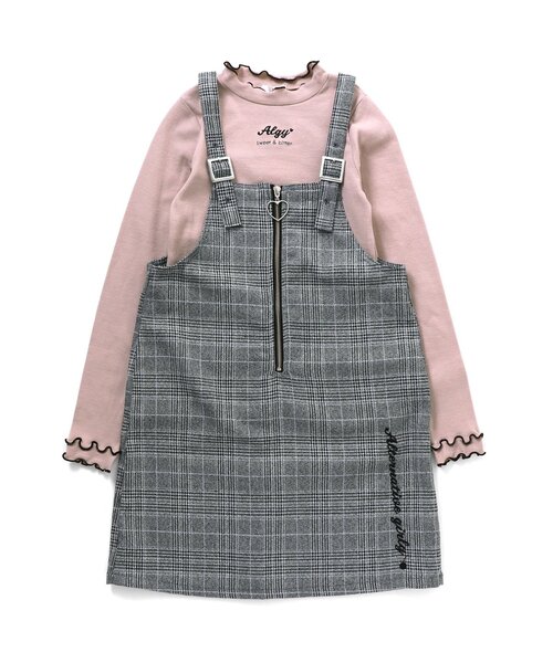 algy（アルジー）の「/リブロンT＆ジャンスカセット（ジャンパースカート・キッズ・ピンク/オフホワイト/ブラック・XXX-SMALL/SMALL/XX-SMALL/X-SMALL/MEDIUM）」の12枚目の写真