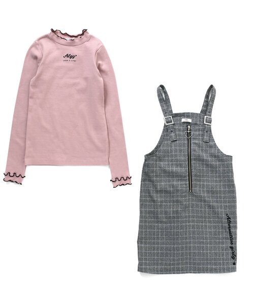 algy（アルジー）の「/リブロンT＆ジャンスカセット（ジャンパースカート・キッズ・ピンク/オフホワイト/ブラック・XXX-SMALL/SMALL/XX-SMALL/X-SMALL/MEDIUM）」の8枚目の写真