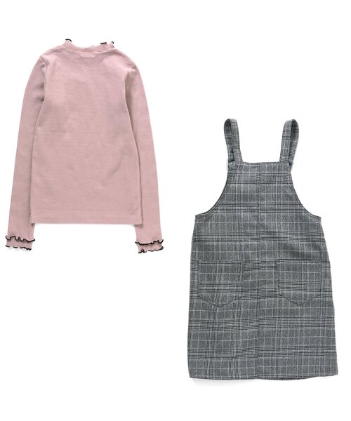 algy（アルジー）の「/リブロンT＆ジャンスカセット（ジャンパースカート・キッズ・ピンク/オフホワイト/ブラック・XXX-SMALL/SMALL/XX-SMALL/X-SMALL/MEDIUM）」の4枚目の写真