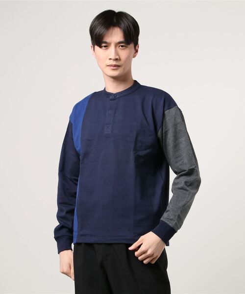 NANO universe（ナノユニバース）の「長袖Tシャツ（Tシャツ/カットソー・メンズ・ネイビー・LARGE）」の2枚目の写真