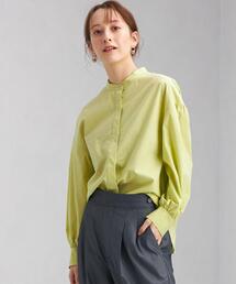 green label relaxing（グリーンレーベルリラクシング）の「【矢野未希子さん着用】 コットンシルク バンドカラー シャツ ストライプ（シャツ/ブラウス）」