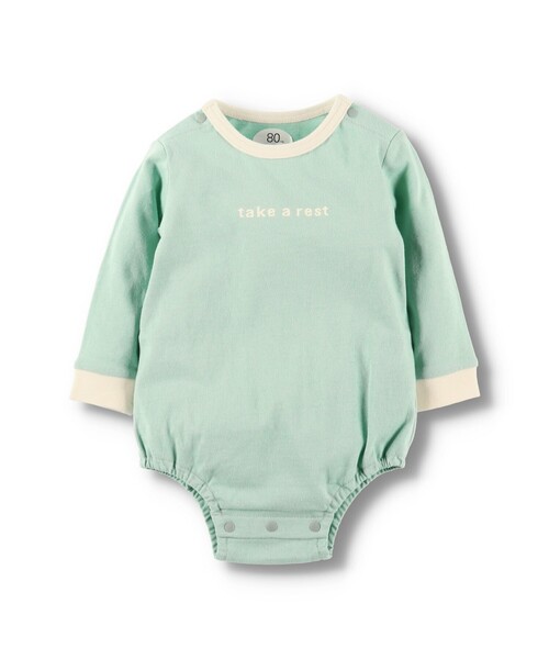BRANSHES(ブランシェス)の「アソート柄ボディスーツ(ロンパース・キッズ・オフホワイト/チャコールグレー/ライトグリーン・80/70)」の1枚目の写真