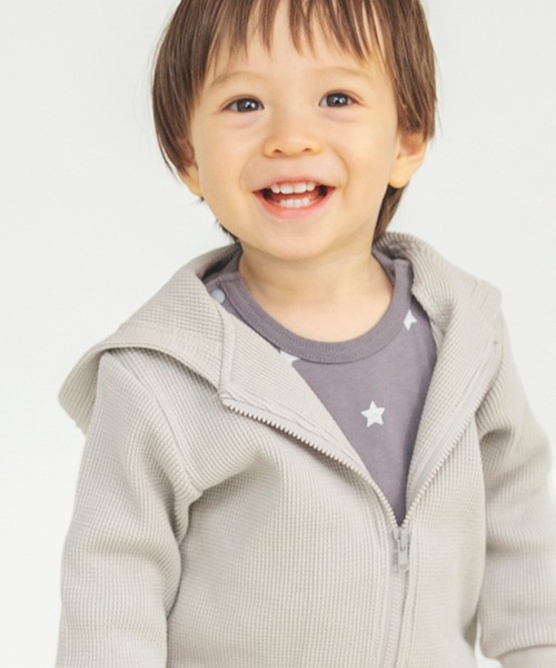 BRANSHES(ブランシェス)の「アソート柄ボディスーツ(ロンパース・キッズ・オフホワイト/チャコールグレー/ライトグリーン・80/70)」の4枚目の写真