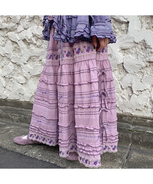 PINK HOUSE（ピンクハウス）の「バイオレットレース使いスカート