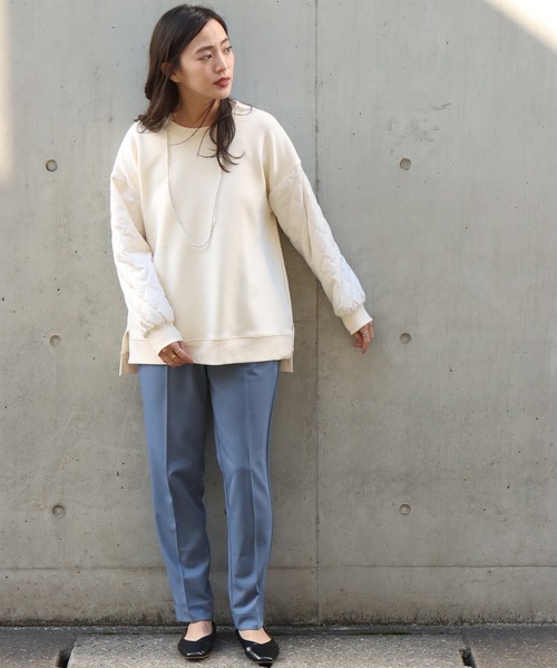 libelle more（リベル モア）の「袖キルティング切替カットプルオーバー（Tシャツ/カットソー・レディース・ブラック/アイボリー/グレイッシュベージュ/ミント・M/L）」の22枚目の写真