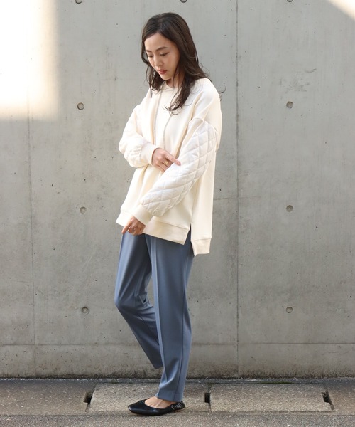 libelle more（リベル モア）の「袖キルティング切替カットプルオーバー（Tシャツ/カットソー・レディース・ブラック/アイボリー/グレイッシュベージュ/ミント・M/L）」の17枚目の写真