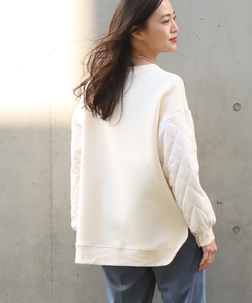 libelle more（リベル モア）の「袖キルティング切替カットプルオーバー（Tシャツ/カットソー・レディース・ブラック/アイボリー/グレイッシュベージュ/ミント・M/L）」の9枚目の写真