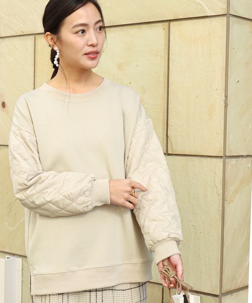 libelle more（リベル モア）の「袖キルティング切替カットプルオーバー（Tシャツ/カットソー・レディース・ブラック/アイボリー/グレイッシュベージュ/ミント・M/L）」の16枚目の写真