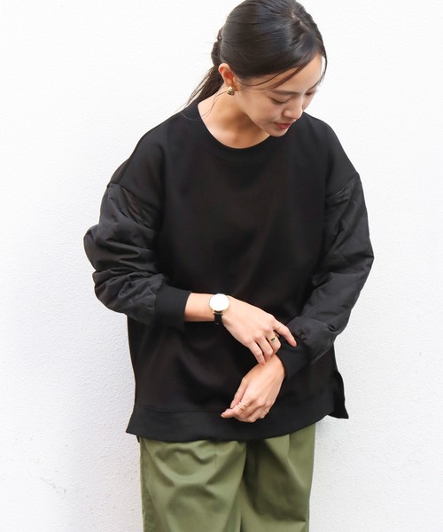 libelle more（リベル モア）の「袖キルティング切替カットプルオーバー（Tシャツ/カットソー・レディース・ブラック/アイボリー/グレイッシュベージュ/ミント・M/L）」の19枚目の写真