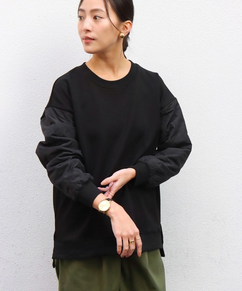 libelle more（リベル モア）の「袖キルティング切替カットプルオーバー（Tシャツ/カットソー・レディース・ブラック/アイボリー/グレイッシュベージュ/ミント・M/L）」の15枚目の写真