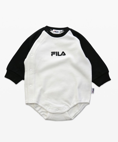 FILA(フィラ)の「FILA/フィラ ロゴバリエーション長袖ロンパース(ロンパース・キッズ・チャコールグレー/ブラック/ベージュ/オフホワイト/ブラック系その他/ベージュ系その他・80cm/90cm/70cm)」の4枚目の写真