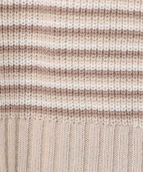 Cutie Blonde（キューティーブロンド）の「◆【S-L】マルチボーダーカラーニット（ニット/セーター・レディース・ベージュ系2/ダークグリーン系2/ピンク系7・01/02/03）」の6枚目の写真