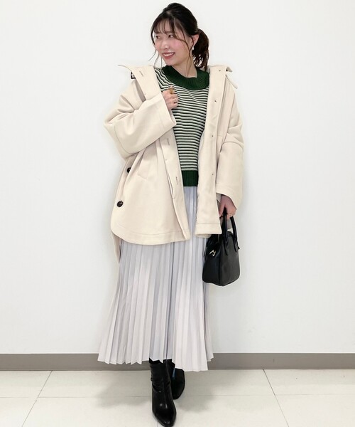 Cutie Blonde（キューティーブロンド）の「◆【S-L】マルチボーダーカラーニット（ニット/セーター・レディース・ベージュ系2/ダークグリーン系2/ピンク系7・01/02/03）」の14枚目の写真