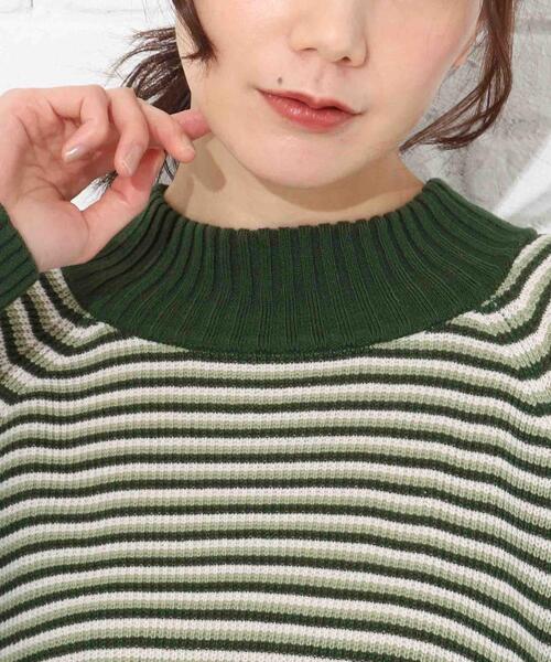 Cutie Blonde（キューティーブロンド）の「◆【S-L】マルチボーダーカラーニット（ニット/セーター・レディース・ベージュ系2/ダークグリーン系2/ピンク系7・01/02/03）」の19枚目の写真