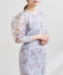 natural couture | オーガンジー刺繍パフブラウス(シャツ/ブラウス)