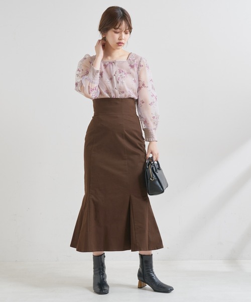 natural couture（ナチュラルクチュール）の「オーガンジー刺繍パフブラウス（シャツ/ブラウス・レディース・サックスブルー/ピンク/アイボリー・FREE）」の21枚目の写真