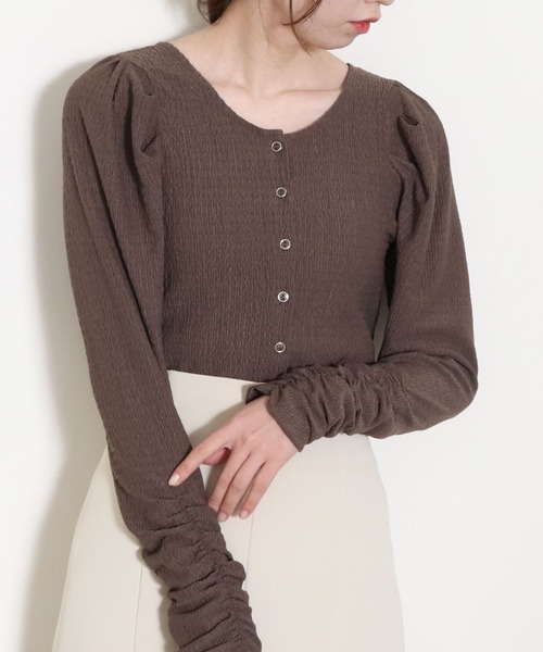 archives（アルシーヴ）の「２ｗａｙパワショルＴＯＰＳ（Tシャツ/カットソー・レディース・グリーン系その他/ブラック/オフホワイト/ブラウン・MEDIUM）」の10枚目の写真