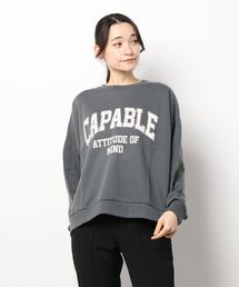 Samansa Mos2 | 裏毛ロゴプリントスウェット(スウェット)