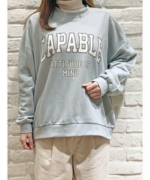 Samansa Mos2 | 裏毛ロゴプリントスウェット(スウェット)