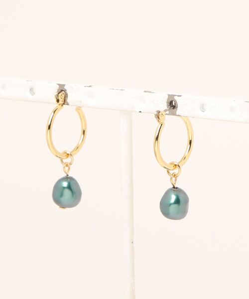 tone（トーン）の「【Le soleil】beansのようなフープピアス(MA)（ピアス（両耳用）・レディース・ホワイト/グリーン系その他・FREE）」の7枚目の写真
