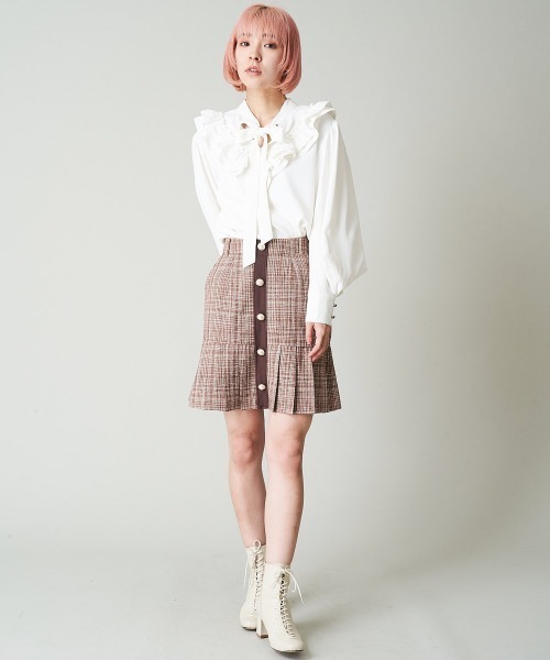 A de a.v.v（アードアー・ヴェ・ヴェ）の「【前後2WAY】フリルリボンブラウス（シャツ/ブラウス・レディース・ブラック/ミント/ホワイト・38/36）」の18枚目の写真