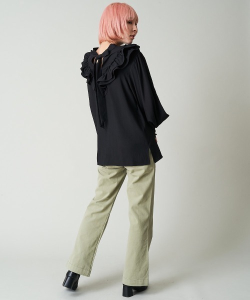 A de a.v.v（アードアー・ヴェ・ヴェ）の「【前後2WAY】フリルリボンブラウス（シャツ/ブラウス・レディース・ブラック/ミント/ホワイト・38/36）」の17枚目の写真