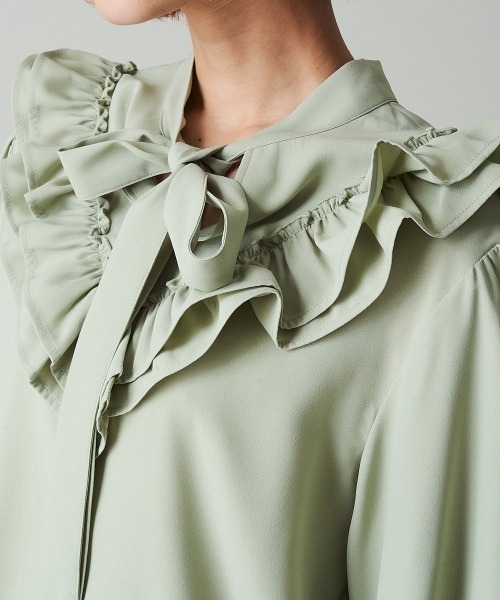 A de a.v.v（アードアー・ヴェ・ヴェ）の「【前後2WAY】フリルリボンブラウス（シャツ/ブラウス・レディース・ブラック/ミント/ホワイト・38/36）」の10枚目の写真