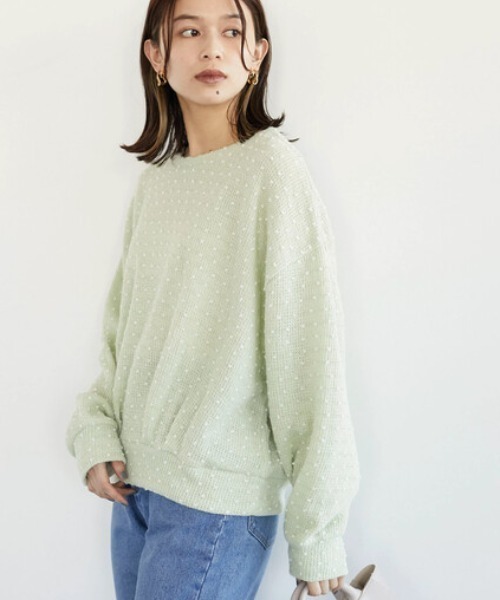 Sugar spoon（シュガースプーン）の「・SUGAR SPOON ドットニットソープルオーバー＊（ニット/セーター・レディース・グリーン系その他3/オレンジ/パープル・FREE）」の2枚目の写真