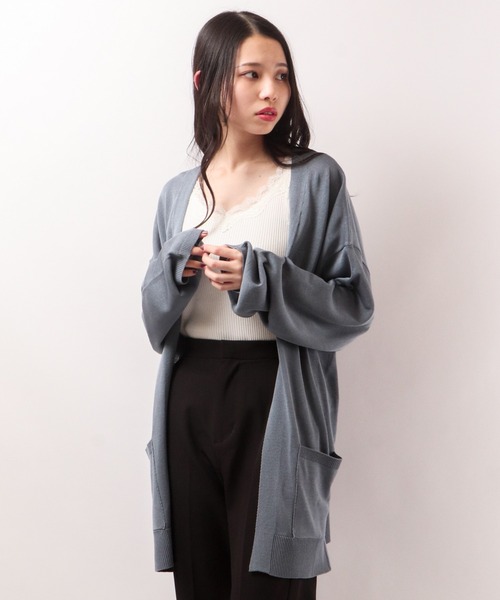 人気大割引 DIESEL 希少 ニット編地変化 F 長袖 チュニック丈 ラップカーディガン カーディガン/ボレロ 12G.KNITロングカーディガン