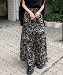 Ezick | ジオメトリック柄ティアードスカート(スカート)