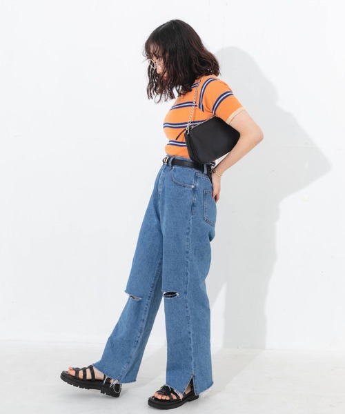 nemne store（ネンネストア）の「ボーダーサマーニットT（ニット/セーター・レディース・イエロー系その他/グリーン系その他/オレンジ系その他・フリー）」の22枚目の写真