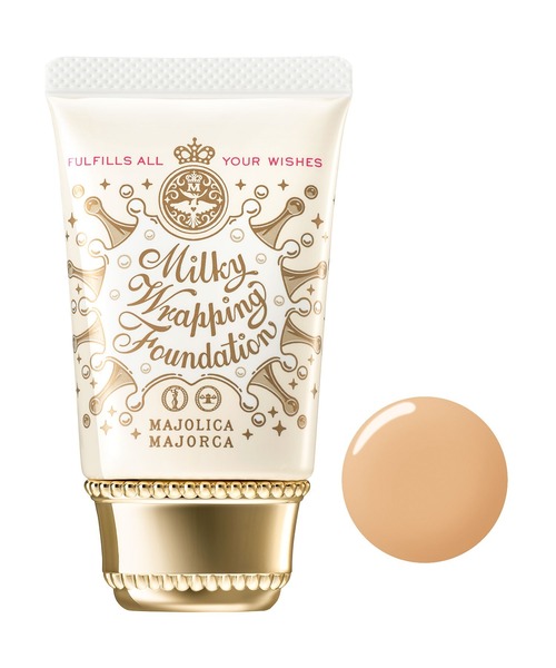 MAJOLICA MAJORCA（マジョリカマジョルカ）の「マジョリカ マジョルカ　ミルキーラッピングファンデ（ファンデーション・レディース・02 ベージュ/00　ピンクベージュ/01　ライトベージュ・ﾌﾘ-）」の2枚目の写真