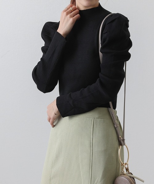COLONY 2139（コロニートゥーワンスリーナイン）の「パワショルリブハイネックニットプルオーバー（ニット/セーター・レディース・ブラック/オフホワイト・FREE）」の2枚目の写真