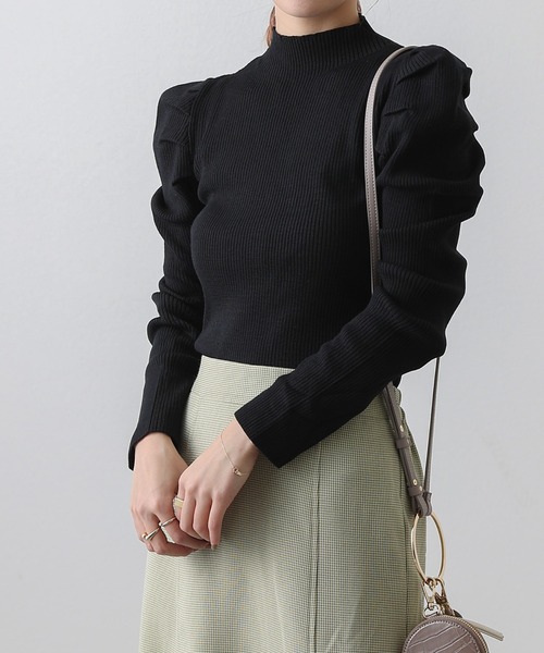 COLONY 2139（コロニートゥーワンスリーナイン）の「パワショルリブハイネックニットプルオーバー（ニット/セーター・レディース・ブラック/オフホワイト・FREE）」の14枚目の写真