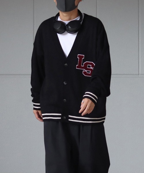 ILL'S(イルズ)の「サガラ刺繍ワッペン ビッグシルエットカーディガン 【ILL'S / イルズ】(カーディガン/ボレロ・メンズ・ブラック/グレー/グリーン/マスタード/イエロー/アイボリー・FREE)」の10枚目の写真