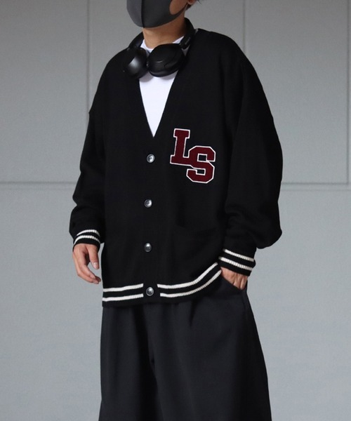 ILL'S(イルズ)の「サガラ刺繍ワッペン ビッグシルエットカーディガン 【ILL'S / イルズ】(カーディガン/ボレロ・メンズ・ブラック/グレー/グリーン/マスタード/イエロー/アイボリー・FREE)」の11枚目の写真