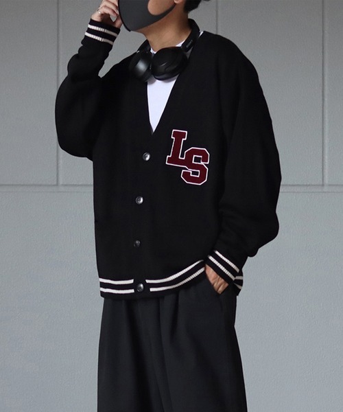 ILL'S(イルズ)の「サガラ刺繍ワッペン ビッグシルエットカーディガン 【ILL'S / イルズ】(カーディガン/ボレロ・メンズ・ブラック/グレー/グリーン/マスタード/イエロー/アイボリー・FREE)」の12枚目の写真