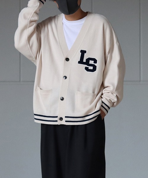ILL'S(イルズ)の「サガラ刺繍ワッペン ビッグシルエットカーディガン 【ILL'S / イルズ】(カーディガン/ボレロ・メンズ・ブラック/グレー/グリーン/マスタード/イエロー/アイボリー・FREE)」の14枚目の写真