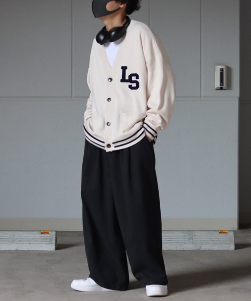 ILL'S(イルズ)の「サガラ刺繍ワッペン ビッグシルエットカーディガン 【ILL'S / イルズ】(カーディガン/ボレロ・メンズ・ブラック/グレー/グリーン/マスタード/イエロー/アイボリー・FREE)」の15枚目の写真