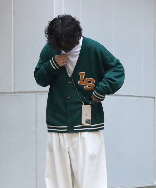 ILL'S(イルズ)の「サガラ刺繍ワッペン ビッグシルエットカーディガン 【ILL'S / イルズ】(カーディガン/ボレロ・メンズ・ブラック/グレー/グリーン/マスタード/イエロー/アイボリー・FREE)」の21枚目の写真