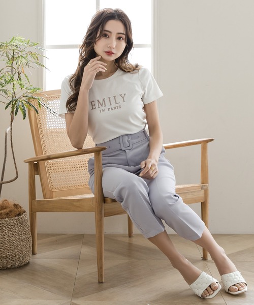 Julia Boutique（ジュリアブティック）の「バックルベルト付きテーパードパンツ/22006（その他パンツ・レディース・ベージュ/ラベンダー/グリーン/ブラック・ONE）」の12枚目の写真