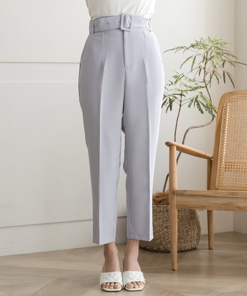 Julia Boutique（ジュリアブティック）の「バックルベルト付きテーパードパンツ/22006（その他パンツ・レディース・ベージュ/ラベンダー/グリーン/ブラック・ONE）」の13枚目の写真