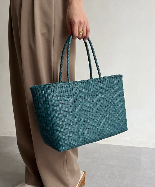 CAPRICIEUX LE'MAGE（カプリシューレマージュ）の「〈WEB限定カラー/グリーン〉メルカドウーブンバッグ（トートバッグ・レディース・イエロー/グリーン/アイボリー・FREE）」の9枚目の写真