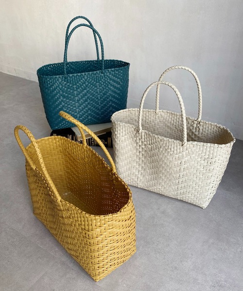 CAPRICIEUX LE'MAGE（カプリシューレマージュ）の「〈WEB限定カラー/グリーン〉メルカドウーブンバッグ（トートバッグ・レディース・イエロー/グリーン/アイボリー・FREE）」の4枚目の写真