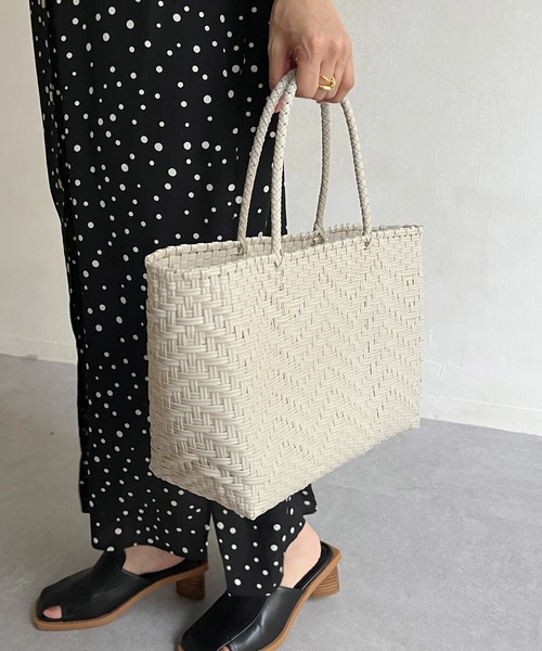 CAPRICIEUX LE'MAGE（カプリシューレマージュ）の「〈WEB限定カラー/グリーン〉メルカドウーブンバッグ（トートバッグ・レディース・イエロー/グリーン/アイボリー・FREE）」の17枚目の写真