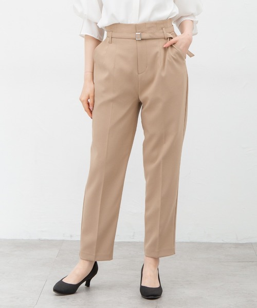 Honeys（ハニーズ）の「テーパードパンツ（スラックス・レディース・ブラック/ネイビー/アイボリー/グリーン系その他/ライトベージュ/ダークベージュ・S/M/L/LL）」の4枚目の写真