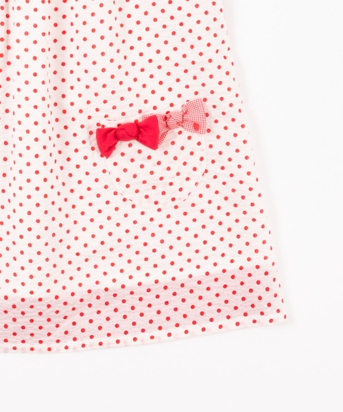 trois lapins kp（トロワラパンケーピー）の「ドット柄オフショルダーワンピース(140-160cm)（ワンピース・キッズ・ブラック/レッド・140cm/150cm/160cm）」の15枚目の写真
