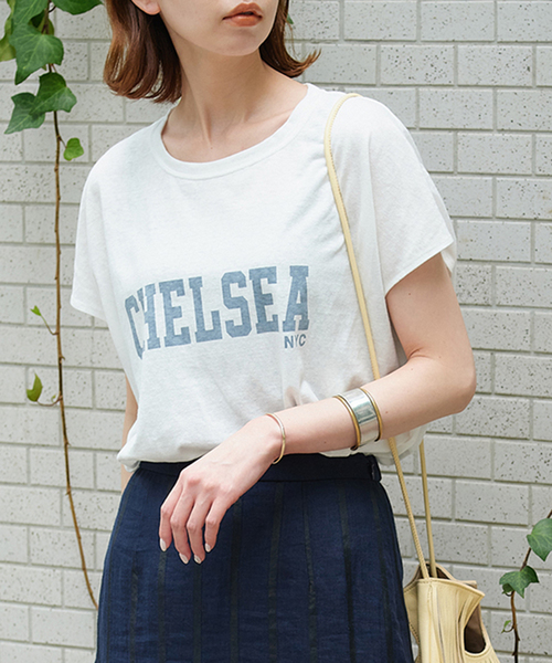 RIDING HIGH（ライディングハイ）の「別注【RIDING HIGH/ライディングハイ】ラフィ天竺Tシャツ（Tシャツ/カットソー・レディース・ホワイト/ライトブルー/ブラック/ベージュ/オレンジ・FREE）」の2枚目の写真