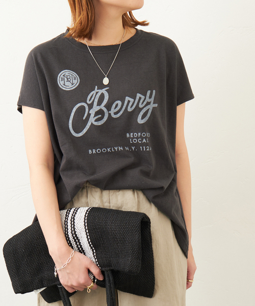 RIDING HIGH（ライディングハイ）の「別注【RIDING HIGH/ライディングハイ】ラフィ天竺Tシャツ（Tシャツ/カットソー・レディース・ホワイト/ライトブルー/ブラック/ベージュ/オレンジ・FREE）」の3枚目の写真