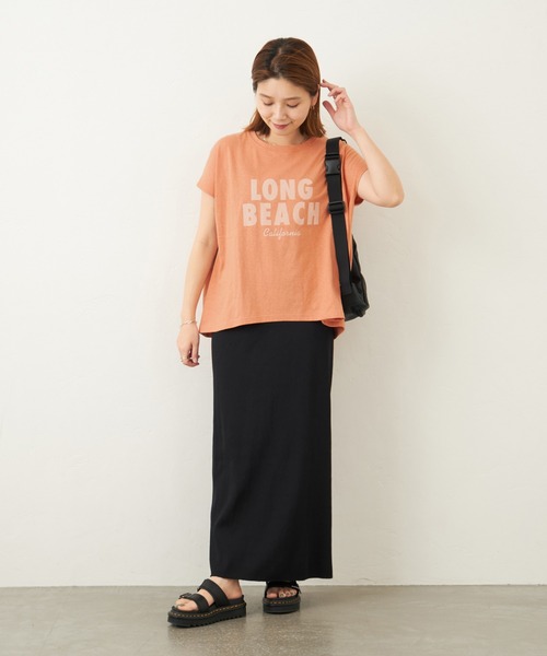 RIDING HIGH（ライディングハイ）の「別注【RIDING HIGH/ライディングハイ】ラフィ天竺Tシャツ（Tシャツ/カットソー・レディース・ホワイト/ライトブルー/ブラック/ベージュ/オレンジ・FREE）」の16枚目の写真